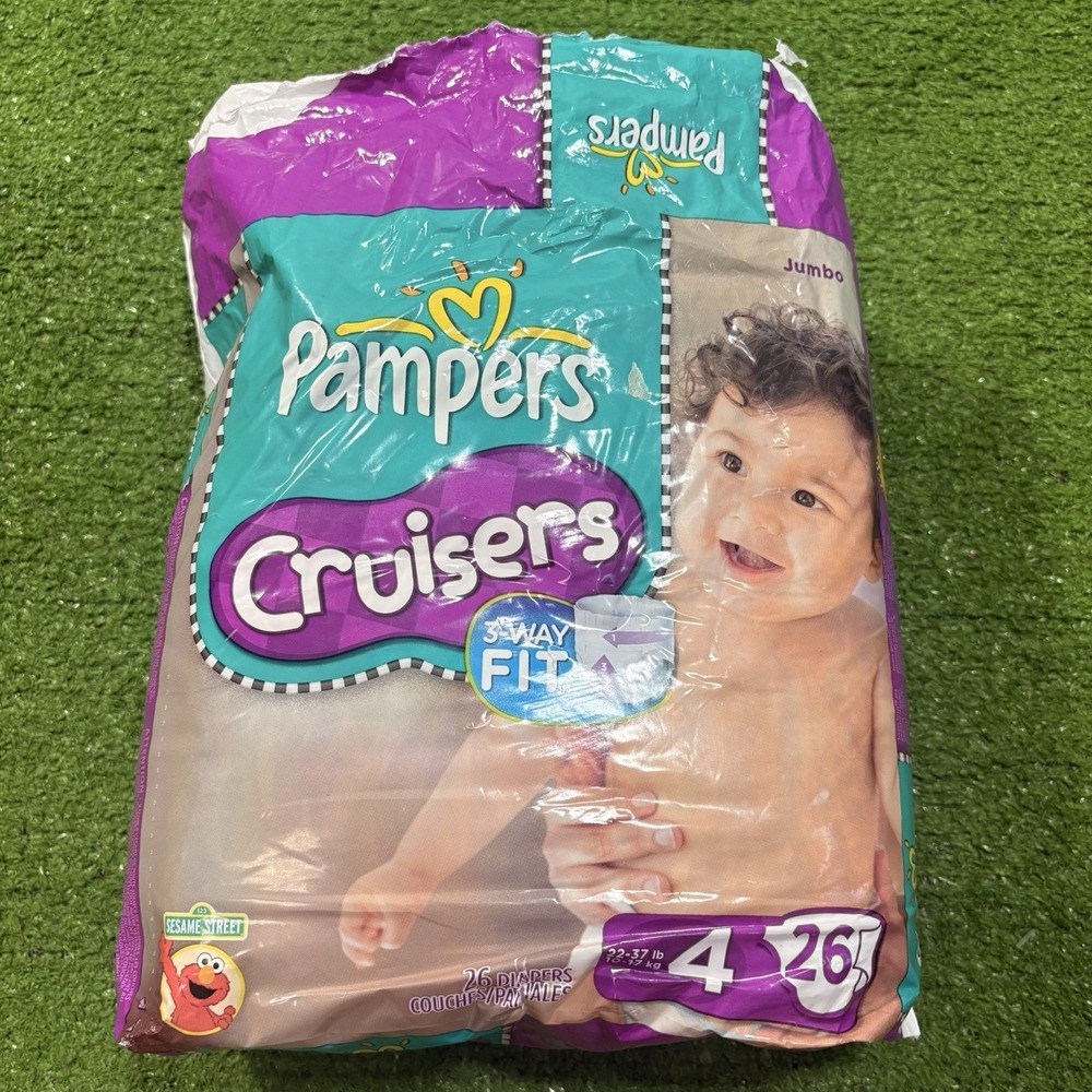 Vtg 20 Diapers 2010 Pampers Cruisers Sz 4 Sesame Street Elmo